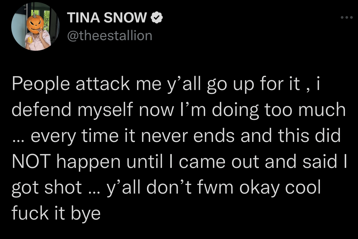 Megan Thee Stallion is seen tweeting