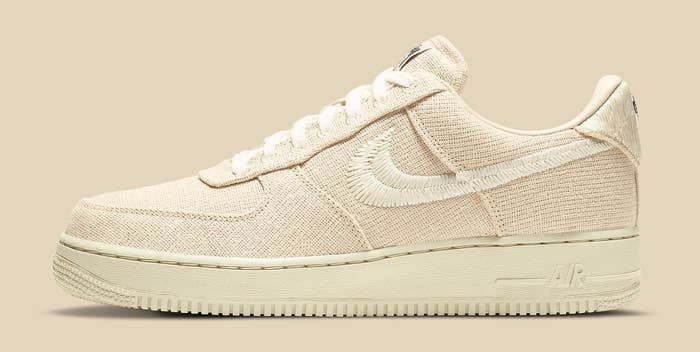Stussy x Nike Air Force 1 Low &#x27;Fossil Stone&#x27; CZ9084-200 Lateral
