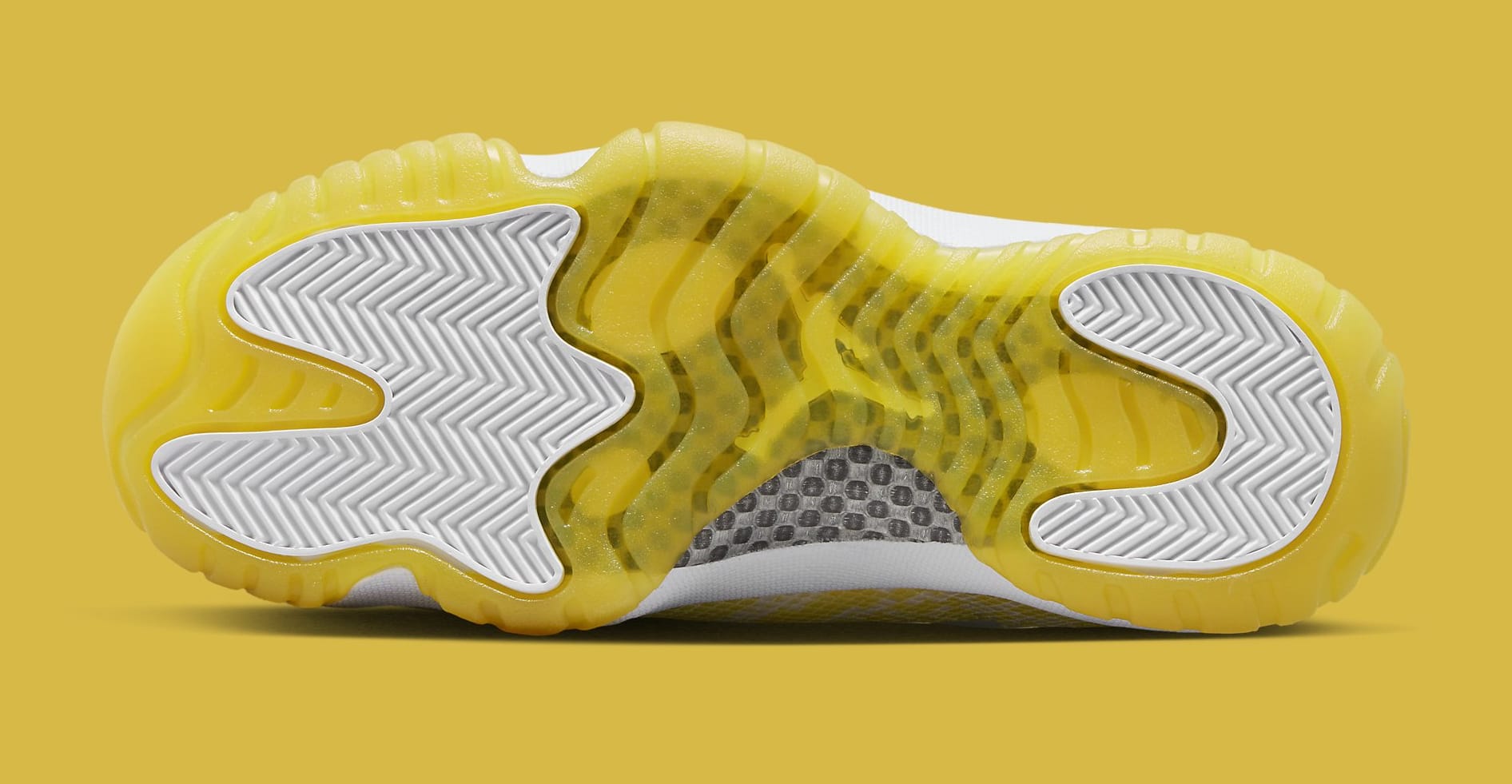 Air Jordan 11 Low Women&#x27;s &#x27;Yellow Snakeskin&#x27; AH7860 107 Outsole