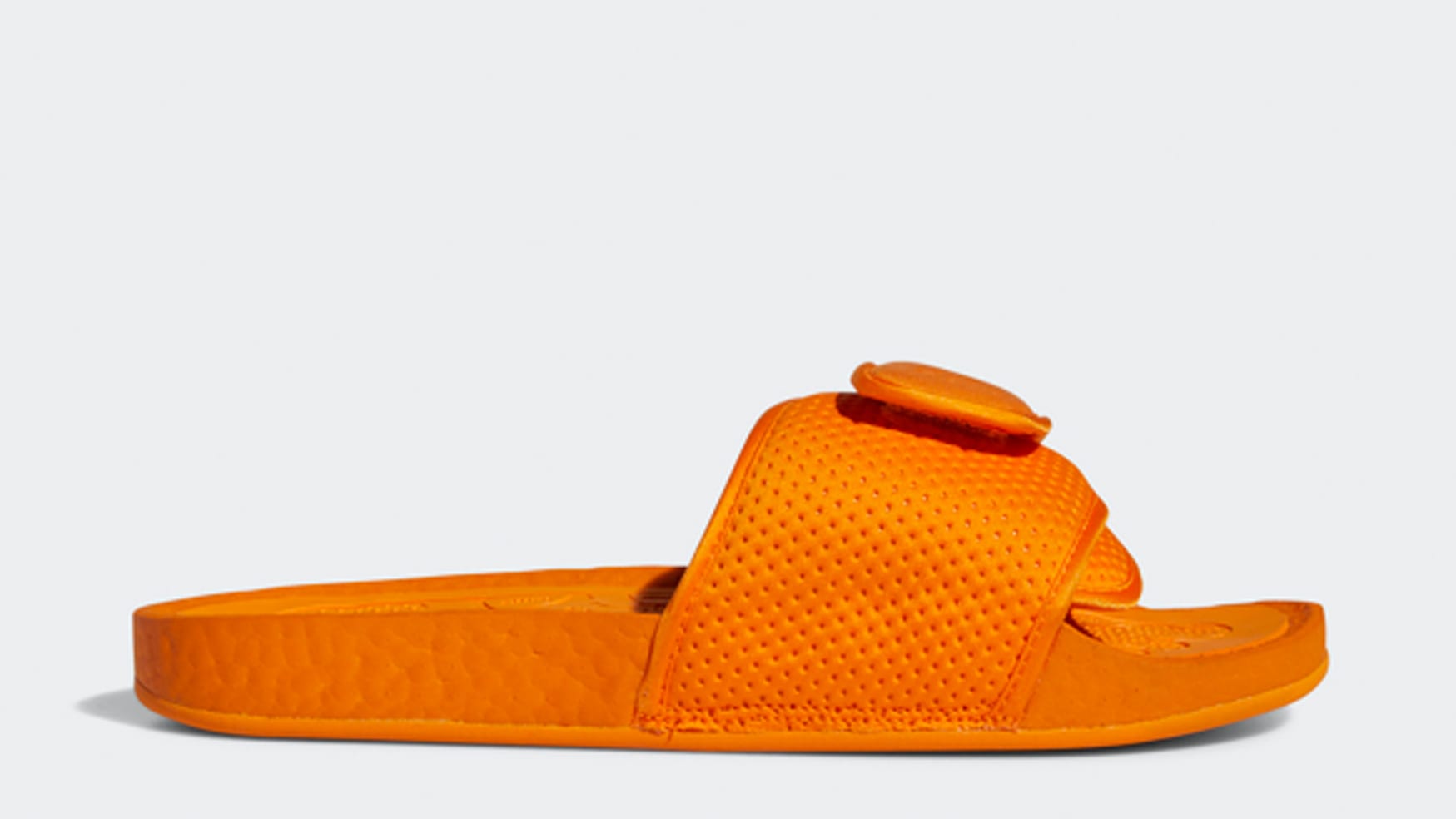 Pharrell x Adidas PW Boost Slide &#x27;Bright Orange&#x27; Lateral