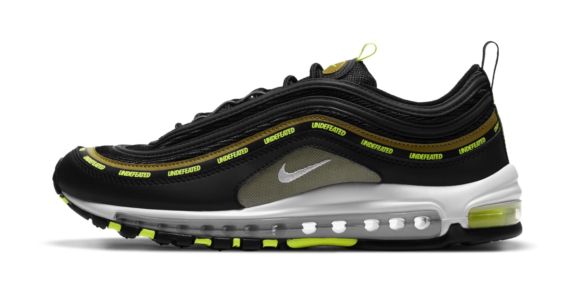 Undefeated x Nike Air Max 97 &#x27;Black/Volt&#x27; DC4830-001 (Lateral)