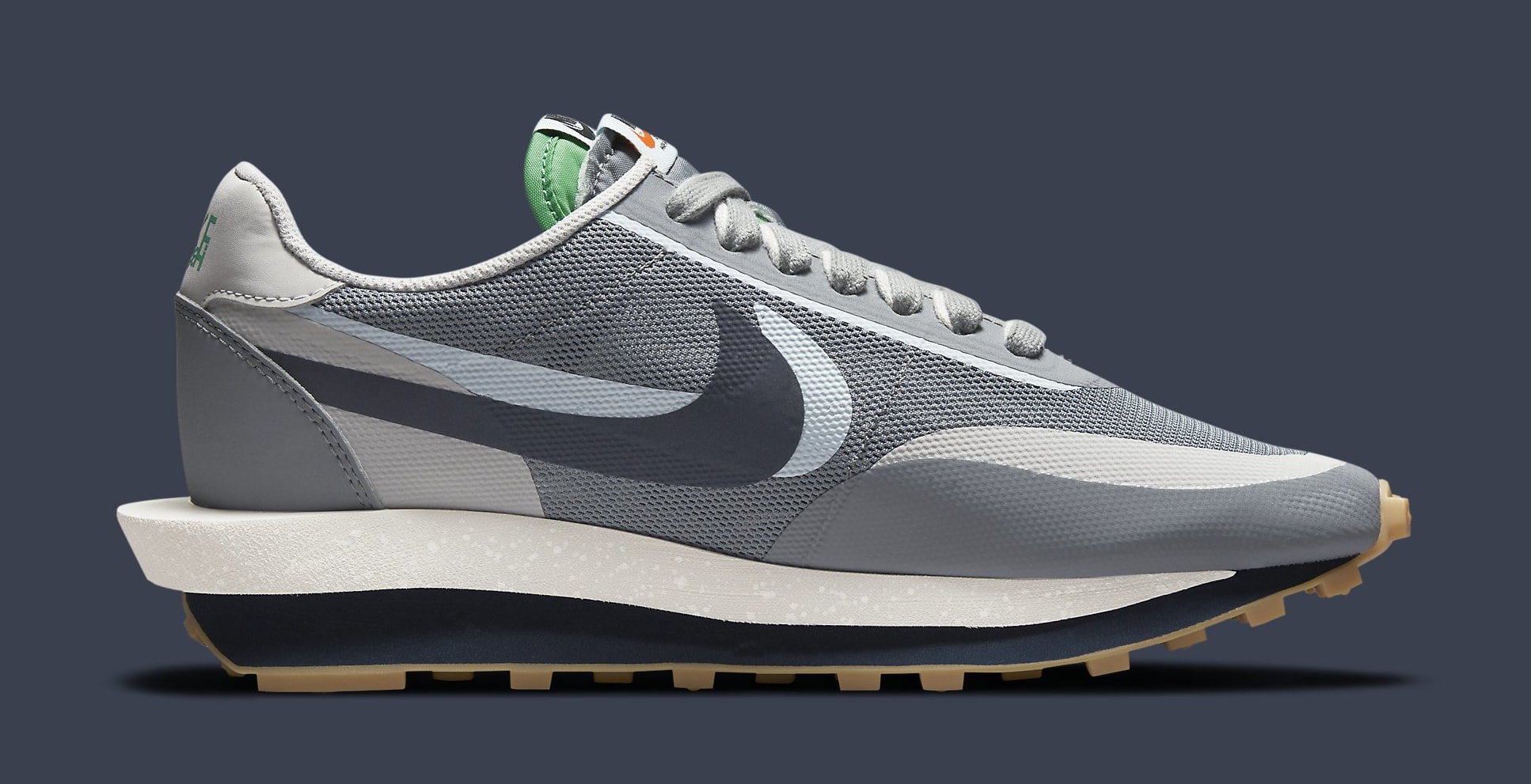 Clot x Sacai x Nike LDWaffle &#x27;Cool Grey&#x27; DH3114-001 Medial