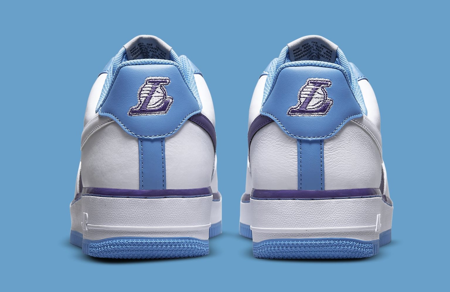 Nike Air Force 1 Low &#x27;Lakers&#x27; NBA 75th Anniversary DC8874-101 Heel