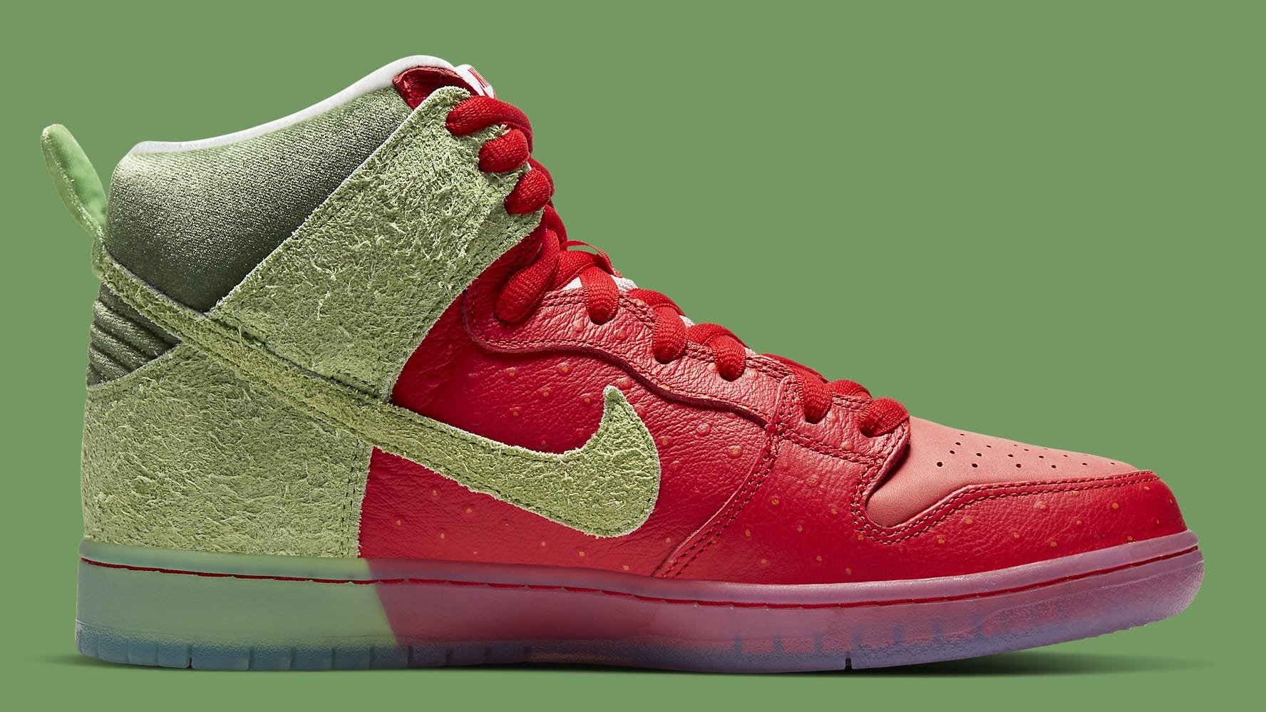 Strawberry Cough x Nike SB Dunk High SW7093-600 Release Date Medial