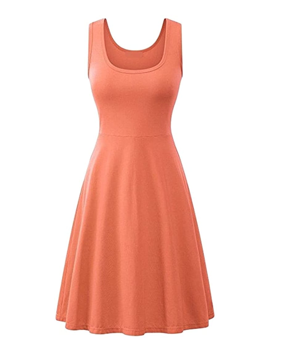 Orange Skater Mini Dress