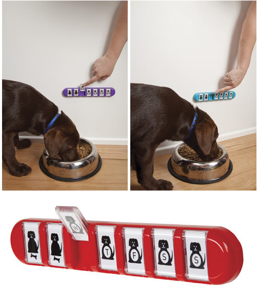 For a multi-person household, get the Membo, which has tiles you can flip that signify whether the dog has been fed already.