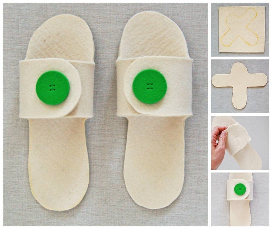 no sewing unisex slide slippers making [ shoemaking tutorial ] 