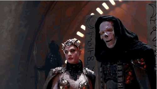 Even Evil-Lyn's close-cropped hair, over-the-top make-up, and richly deep voice isn't enough to entice Skeletor. He just wants to use her like he's always used her.