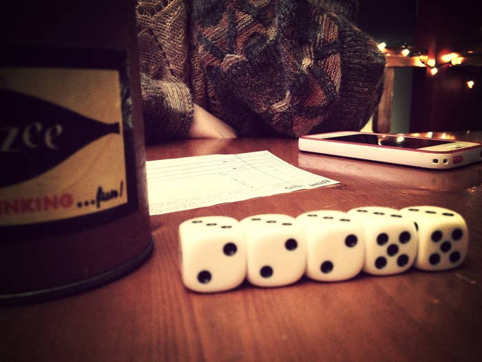 In order to do so, however, the original "yahtzee" box must already be filled, as must the entire top half of the scoring sheet.