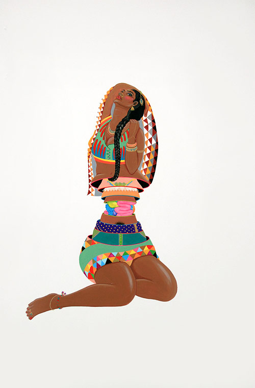 is a Sri-Lankan artist based out of Toronto,exploring issues of hybridity, sacrilege, irreverence, indexical sciences and ethnography, sexuality, popular culture, deities and monsters. Intensely labored and immaculately conceived. Spiritual and whimsical, a pooja and a porno at the same time.