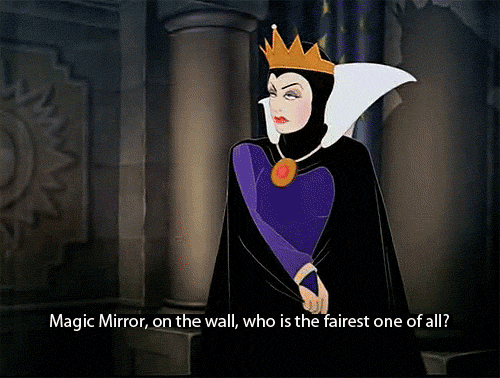 She's the original villain. The one who ordered for precious Snow White's heart to be brought back to her in a box. She's insanely jealous of the princess and is known today as one of the most menacing Disney villains.