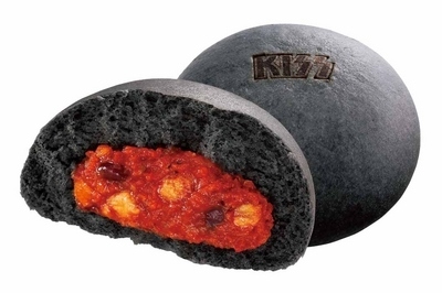 Convenience store chain Circle K Sunkus has started selling special steam buns featuring KISS since weeks before the band arrived. Charcoal black buns are imprinted with the band logo and filled with bright red, spicy chili to homage the band’s dark image.