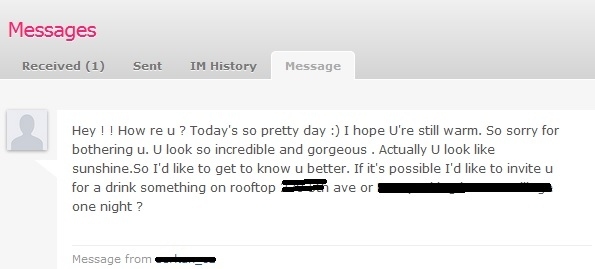 Thank you for saying I look like sunshine but I will not meet you on a roof.