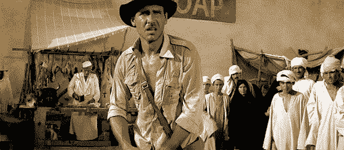 Eventually, after many attempts, Ford suggested "shooting the sucker." Steven Spielberg immediately took up the idea and the scene was successfully filmed.