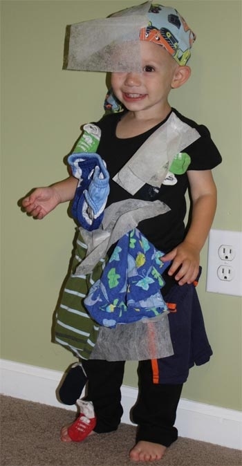 Affix clothing and dryer sheets to yourself to personify static cling.