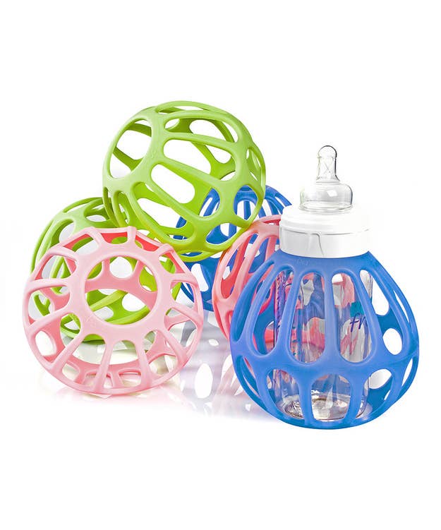The ingenious design allows babies to easily hold their bottles.