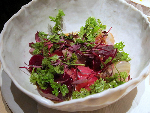 The menu at ABC Kitchen is an ever-revolving showcase of local produce. Of course it better be, since the restaurant is just a few blocks from the Union Square Greenmarket. Right? Chef Dan Kluger creates endlessly perfect bites, like roasted kabocha squash toast, beet salad with housemade yogurt and an unexpected salad of roasted carrots and avocado that is good enough to order as your main course.