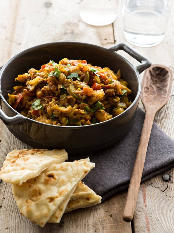 What It Is: Roasted eggplant mashed together with a variety of other vegetables and spices, served with flatbread.Perfect For: An exciting and fancy vegetarian meal.Feels Like: Going back for seconds at a family friend's house.