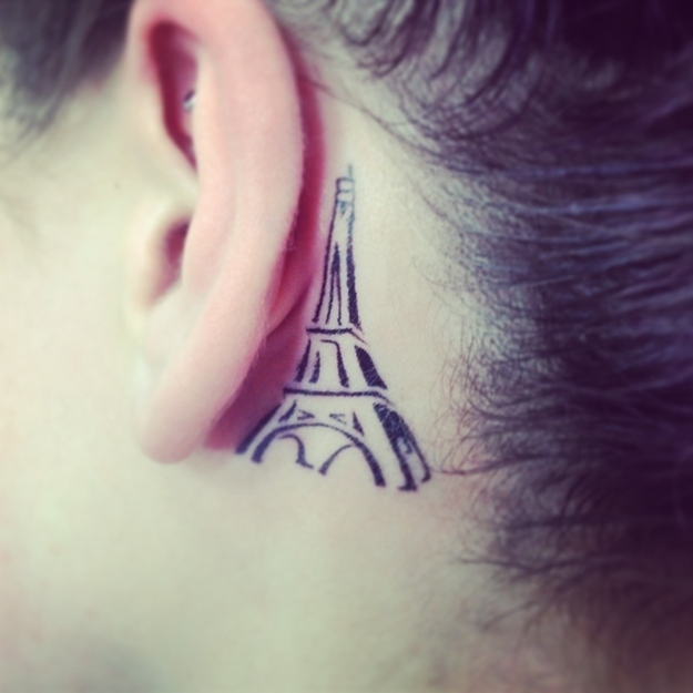 eiffel tower tattoo on young male arm Stock Photo  Alamy