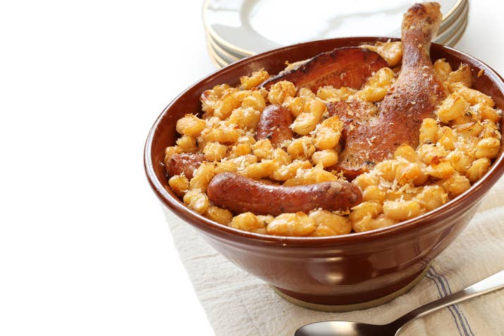 A legendary French chef once said this duck and beans stew was the god of southwestern French food. He was wrong. Cassoulet is the god of ALL FOODS. Nothing — and I mean NOTHING — can match the comfort brought to you by a good cassoulet. It is the most heartwarming and delicious dish there is. Making a good cassoulet takes some time and effort, but it's all worth it.Find a recipe here and here. What to drink: A red wine, preferably from the southwest of France.For dessert: A French apple tart. You can't really go wrong with this classic. Here is the recipe.