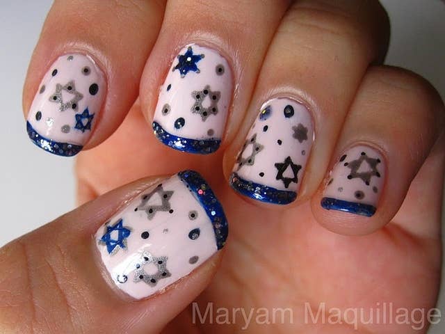 15 Super Pretty Hanukkah Nail Art Designs