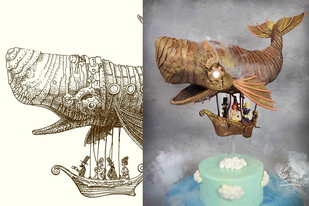 Check out the original t-shirt design and more photos of the cake here.