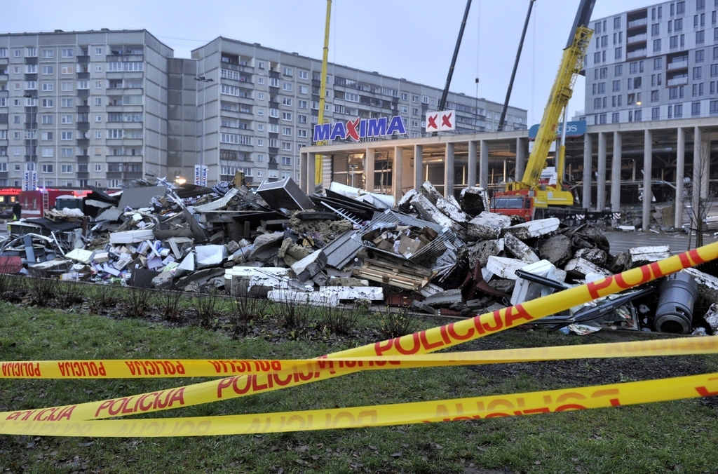 Debris was removed by rescue teams during a search for victims at the Maxima supermarket in Riga, Latvia.