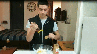 Just make four easy adjustments: 1. 3/4 cup of honey for every 1 cup of sugar.2. Remove 1/4 cup of liquid (like milk or water) for every 1 cup of honey you use.3. Lower your baking temperature by roughly 25 degrees (because honey browns very quickly).4. If the recipe does not call for baking soda already, add 1/4 tsp. of baking soda for every 1 cup of honey to cut some acid away and help your product rise better.