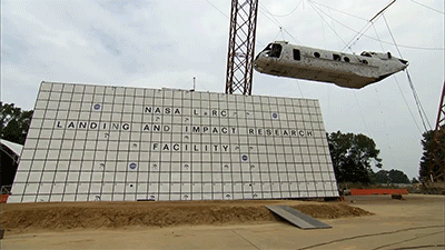 8. We dropped a 5 ton helicopter from 30 feet to test crash survivability and improve safety.