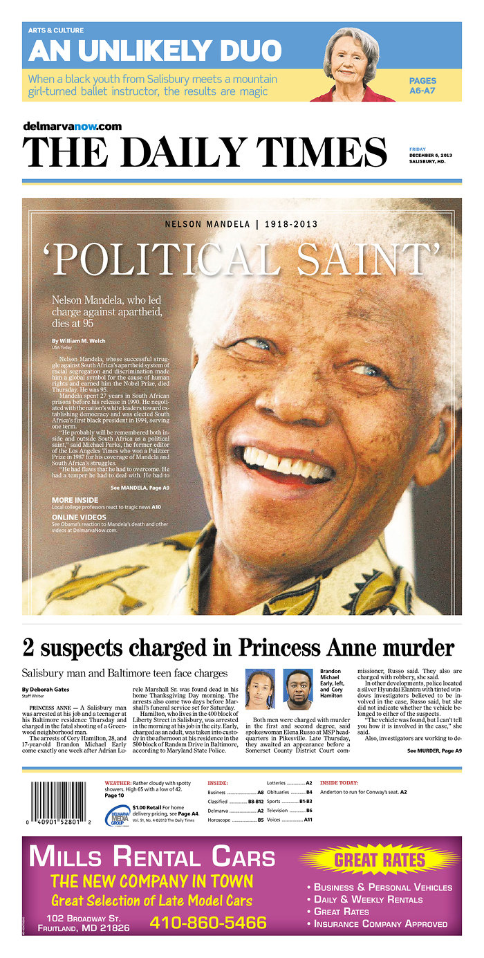 21 Moving Local Newspaper Front Pages On The Death Of Nelson Mandela