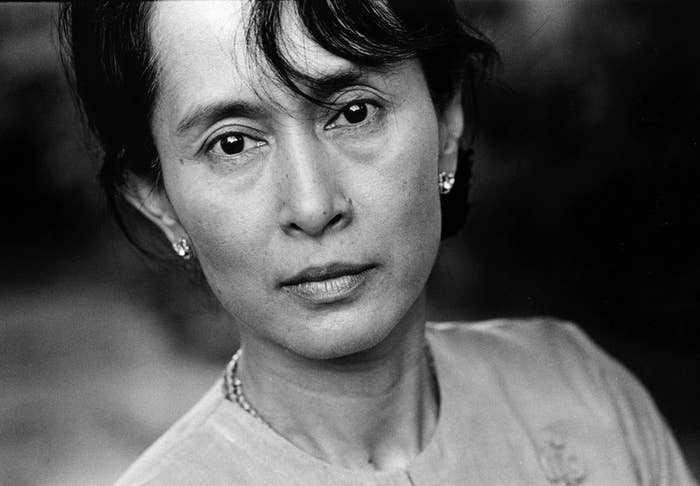 Who is she?: Burmese opposition leaderHow does she run the world?: Between 1989 and 2010, she spent 15 years under house arrest, being held as a political prisoner by the military government due to her revolutionary activities. Her National League for Democracy party took 59% of votes and 81% of parliament seats in the 1990 election but the government refused to concede power. She received numerous awards while in detention, including the 1991 Nobel Peace Prize. She was released from detention for real in 2010, was elected to parliament in 2012 and is currently fighting for the right to run for President in 2015 (the current constitution, adopted in 2008, bans widows and mothers of foreigners from office. Her late husband was English, as are her children.)