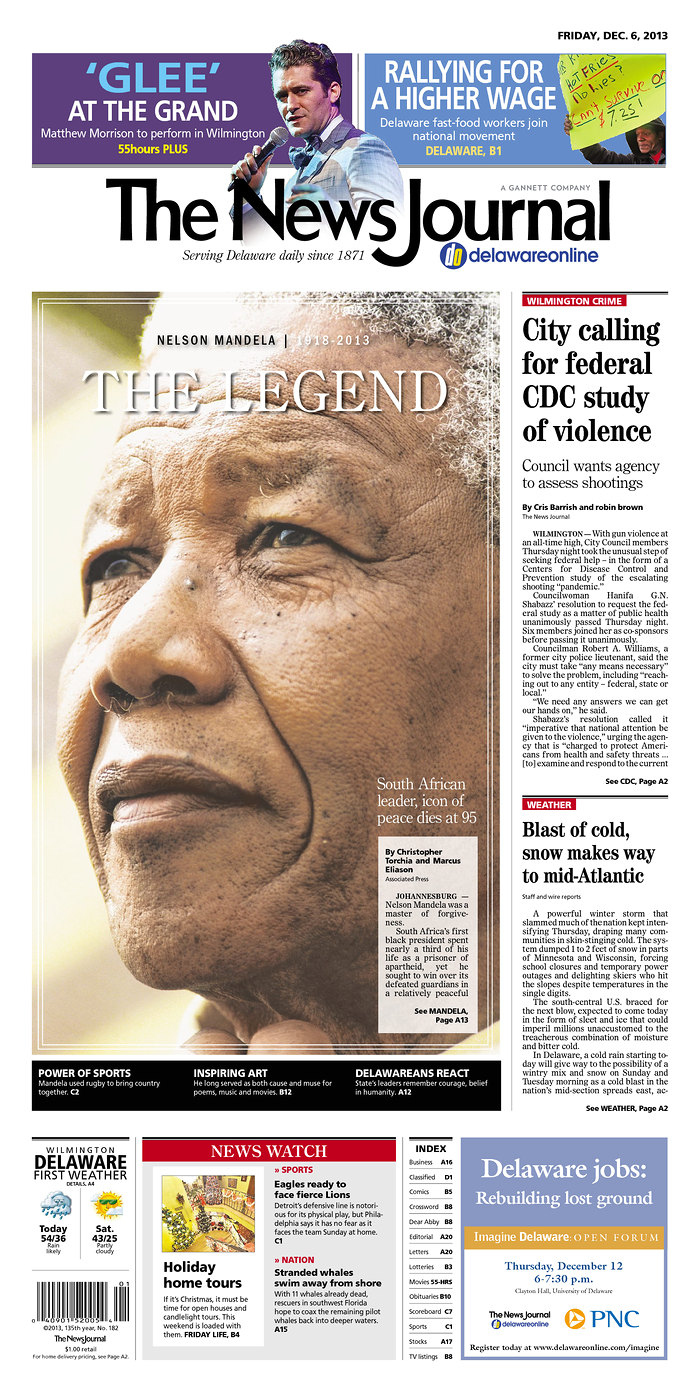 21 Moving Local Newspaper Front Pages On The Death Of Nelson Mandela