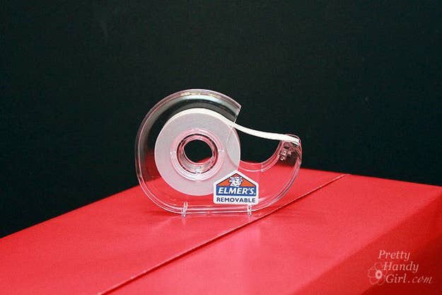 This way, you'll avoid unsightly tape lines on the outside of your gift.