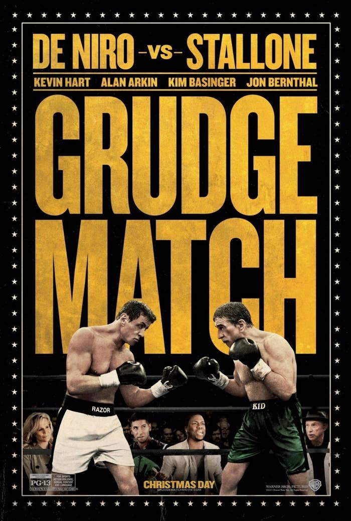 Two retired boxers (Sylvester Stallone and Robert De Niro) decide to settle a long-standing beef by heading back into the ring in this sports comedy from director Peter Segal. Back in the day, Billy "The Kid" McDonnen (De Niro) and Henry "Razor" Sharp (Stallone) were the two biggest bruisers in the Pittsburgh boxing scene. Their fierce rivalry drawing nationwide attention, Razor and The Kid were deadlocked for the title of overall champion when the former announced his retirement just before the decisive 1983 match that would have determined the supreme champion. Three decades later, enterprising boxing promoter Dante Slate Jr. (Kevin Hart) lures the aging pugilists back into the ring for the fight that everyone has been waiting for. Meanwhile, when Razor and The Kid see each other for the first time in 30 years, the cameras are rolling as tempers suddenly flare. In no time that unscheduled scuffle goes viral, prompting both fighters to resume their intensive training in a bid to be the one who delivers the knockout blow during the highly anticipated bout.Rotten Tomatoes Rating: N/A