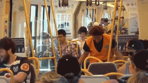 Uh-oh. You thought you were on the quiet carriage but someone is freaking out and doing weird s***.What to do: - Wear headphones at all times. If you can't hear them then they aren't there.- Hope someone much bigger than you tells them to go away.Awkward rating: 8/10