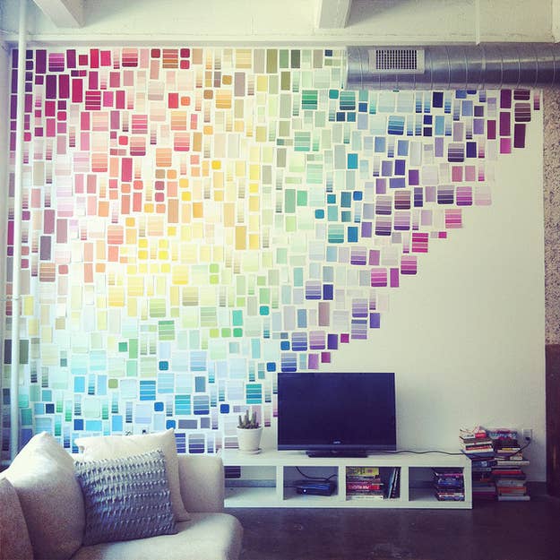Use removable poster tape or painters' tape to minimize wall damage.