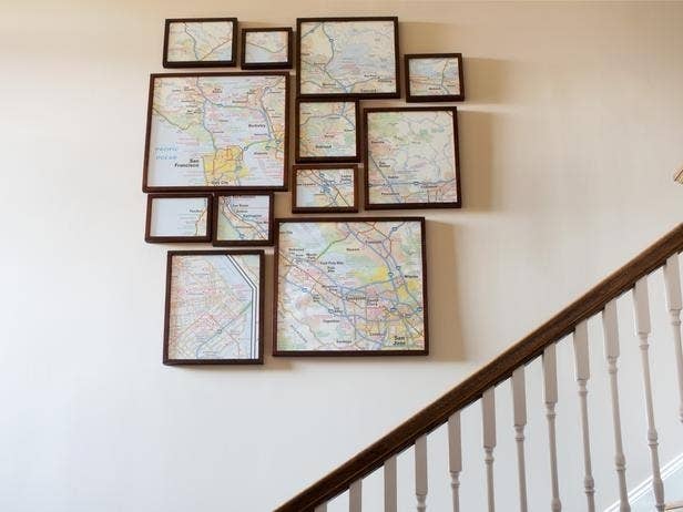 Who even needs these now that GPS is a thing, amirite? Get the directions for this project here, although I did this in my apartment without the frames and it still looks pretty rad.