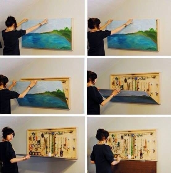 A Hidden Jewelry Holder Behind a Painting
