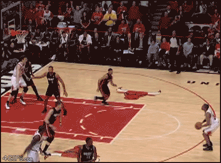 Taj Gibson of the Bulls shows the ball just exactly how it's supposed to go in the net.