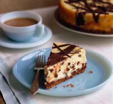 Yes, that's chocolate chip cheesecake. And yes, you can have the recipe.