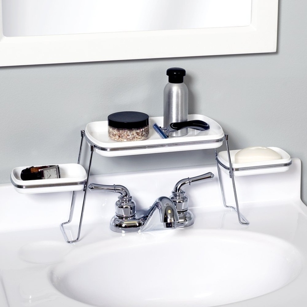 An Over-the-Faucet Shelf for Toiletries