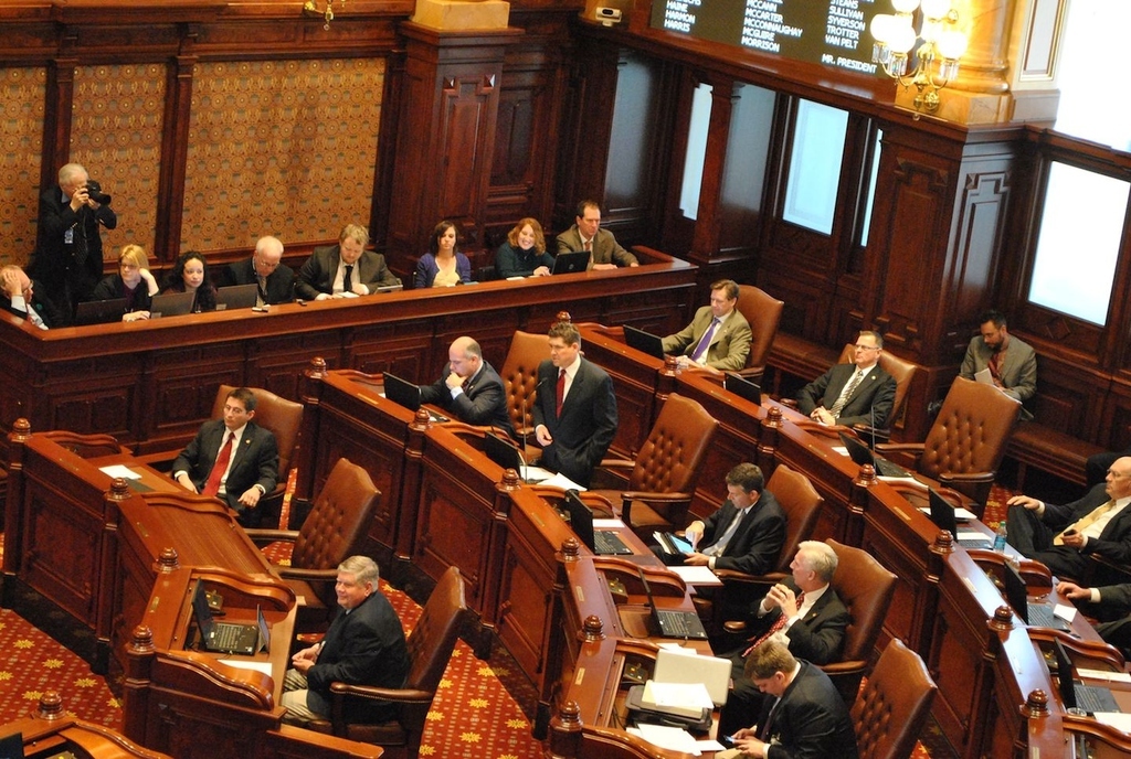 Sen. Kyle McCarter speaking on the Illinois Senate floor Feb. 14, 2013.