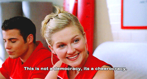Year Released: 2000.Who's In It: Kirsten Dunst, Gabrielle Union.In A Sentence: Kirsten Dunst becomes the head of her school's cheerleading squad and is very sassy.