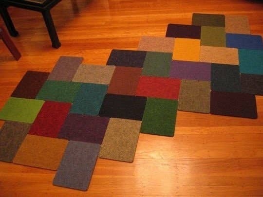 Attach a bunch using duct tape for a custom rug, or display them individually.