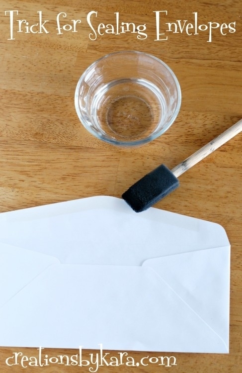 Seal a bunch of envelopes with water and a foam brush.