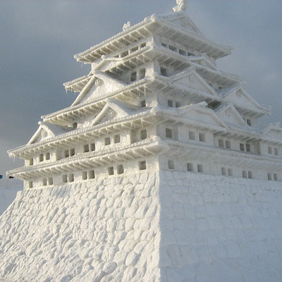 You have a castle, but is it made of snow?! This replica of the real-deal Nagoya Castle located in Nagoya, Japan, stands 45 feet high, including the base (also made of snow). Read our essential homeowner survival skills to keep your own castle pristine. -Elizabeth Lilly