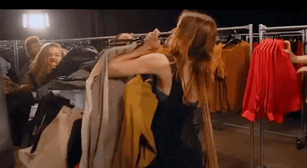 Remember every shirt you just "want to see" must be refolded by another employee, whose manager has to check them out at the end of the night. It's fine if you take things off the racks or take a sweater off the table, just please put it back.