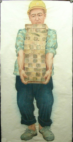 When I'm holding these bricks, I won't be able to hold you. But when I put these bricks down, I won't be able to support you.