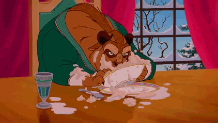 "He eats like a beast!"