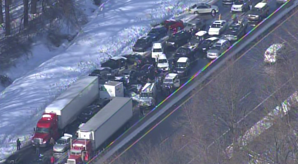 Massive Crash On Icy Pennsylvania Highway Causes 50-100 Vehicle Pile Up